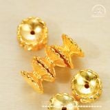  Charm Đài Sen Mạ Vàng 4mm - Bạc 925 Mạ Vàng Cao Cấp. 