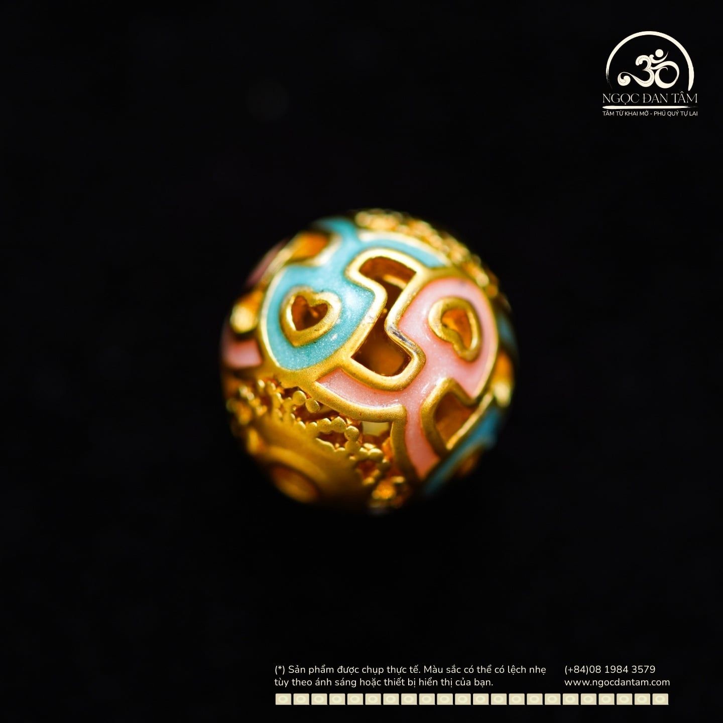  Charm Tròn Kho Báu 9.76mm - Kim Loại Mạ Vàng Cao Cấp 