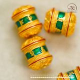  Charm Lu Thống Lục Tự Xanh Lá 9,43mm - Bạc Mạ Vàng Cao Cấp 