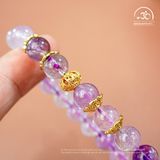  Vòng Tay Đá Thạch Anh Tím Lavender 8mm 3A Phối Charm Lồng Đèn 