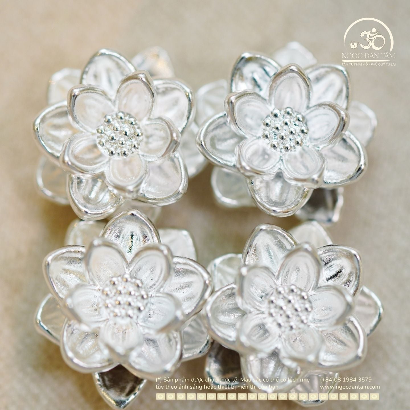  Hoa Sen Bạc 9.97mm - Bạc Cao Cấp 