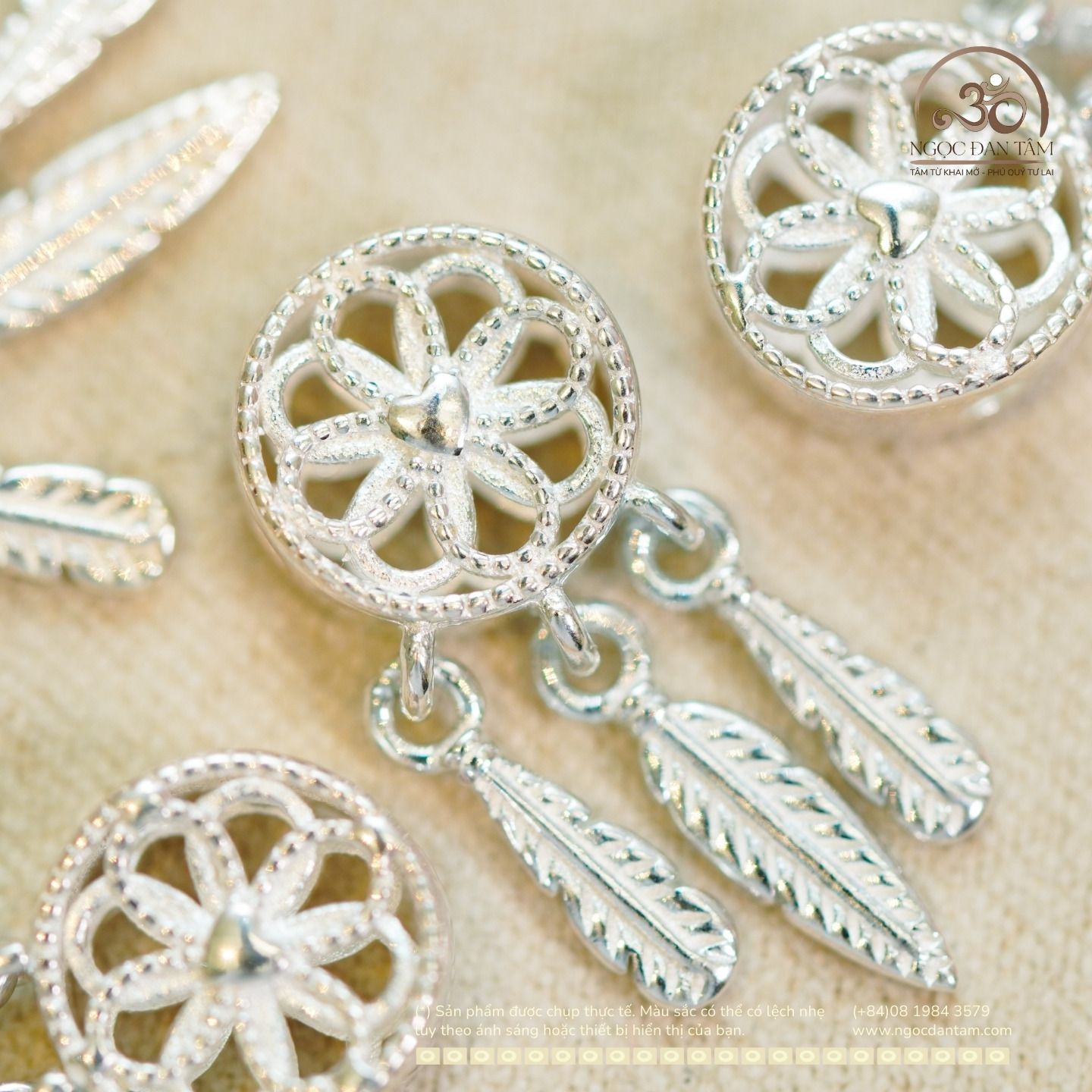  Charm Bạc Dream Catcher 9mm - Bạc 925 Cao Cấp 