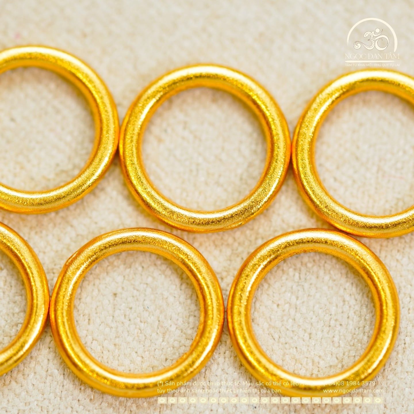  Charm Vòng Tròn 10mm - Bạc 925 Mạ Vàng 