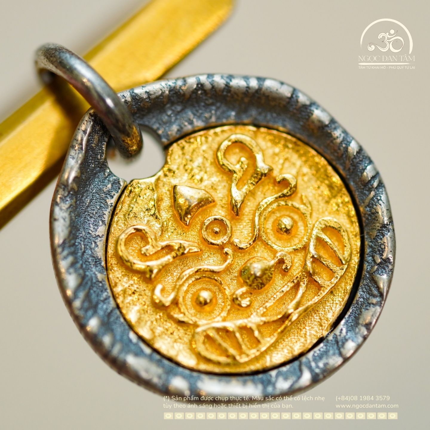  Charm Kỳ Lân 14,41mm - Bạc 925 Mạ Vàng Cao Cấp 