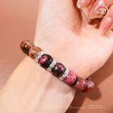  Vòng Tay Thulite 10mm 2A Phối Charm Cỏ 4 Lá 