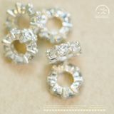  Charm Đệm Bạc Lấp Lánh 8mm - Bạc Cao Cấp 