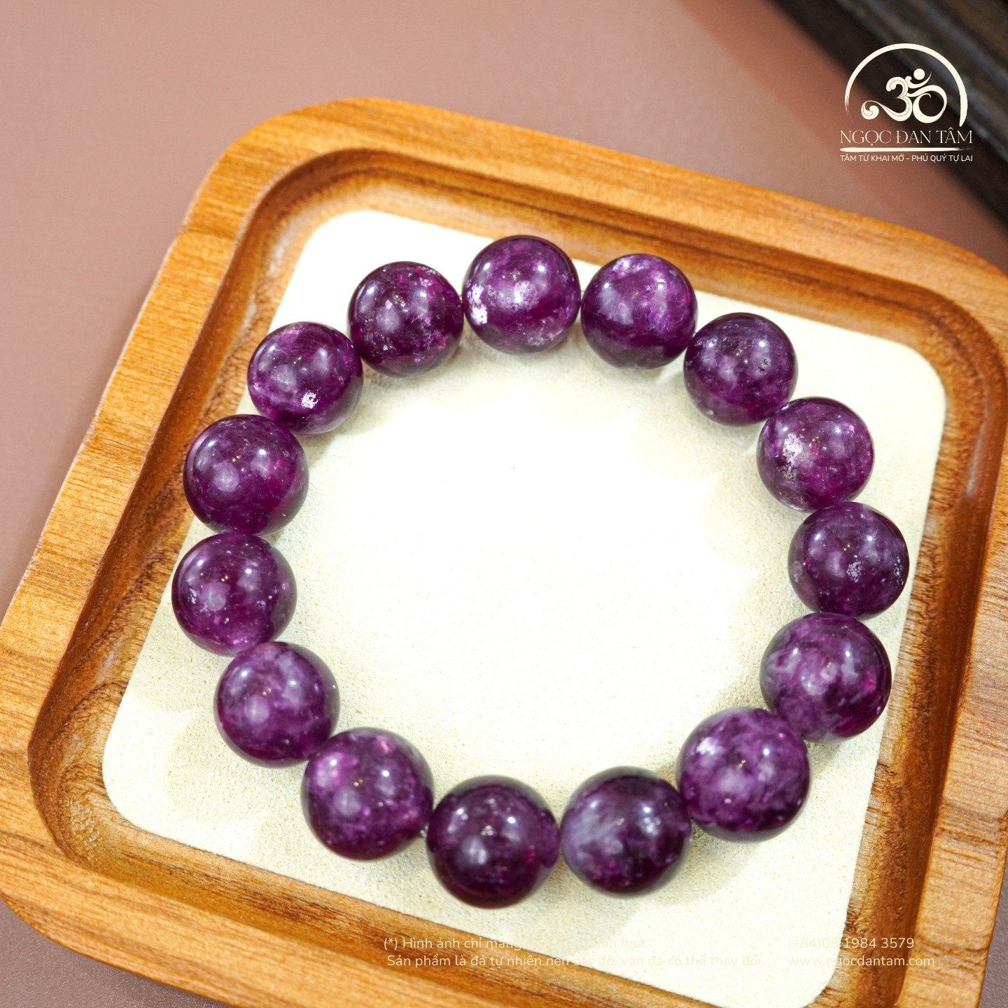  Vòng Tay Đá Lepidolite 12mm 4A 