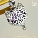  Mặt dây chuyền Hồ Ly Đá Tím 10.60mm - Bạc 925 Cao Cấp 