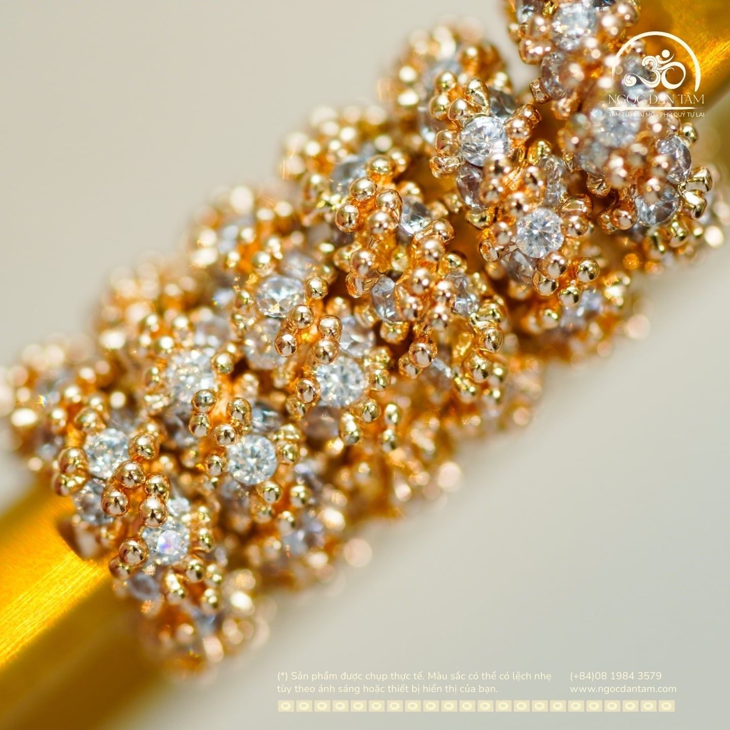  Charm Vàng Lấp Lánh Vàng Hồng - Kim Loại Mạ Vàng Cao Cấp 