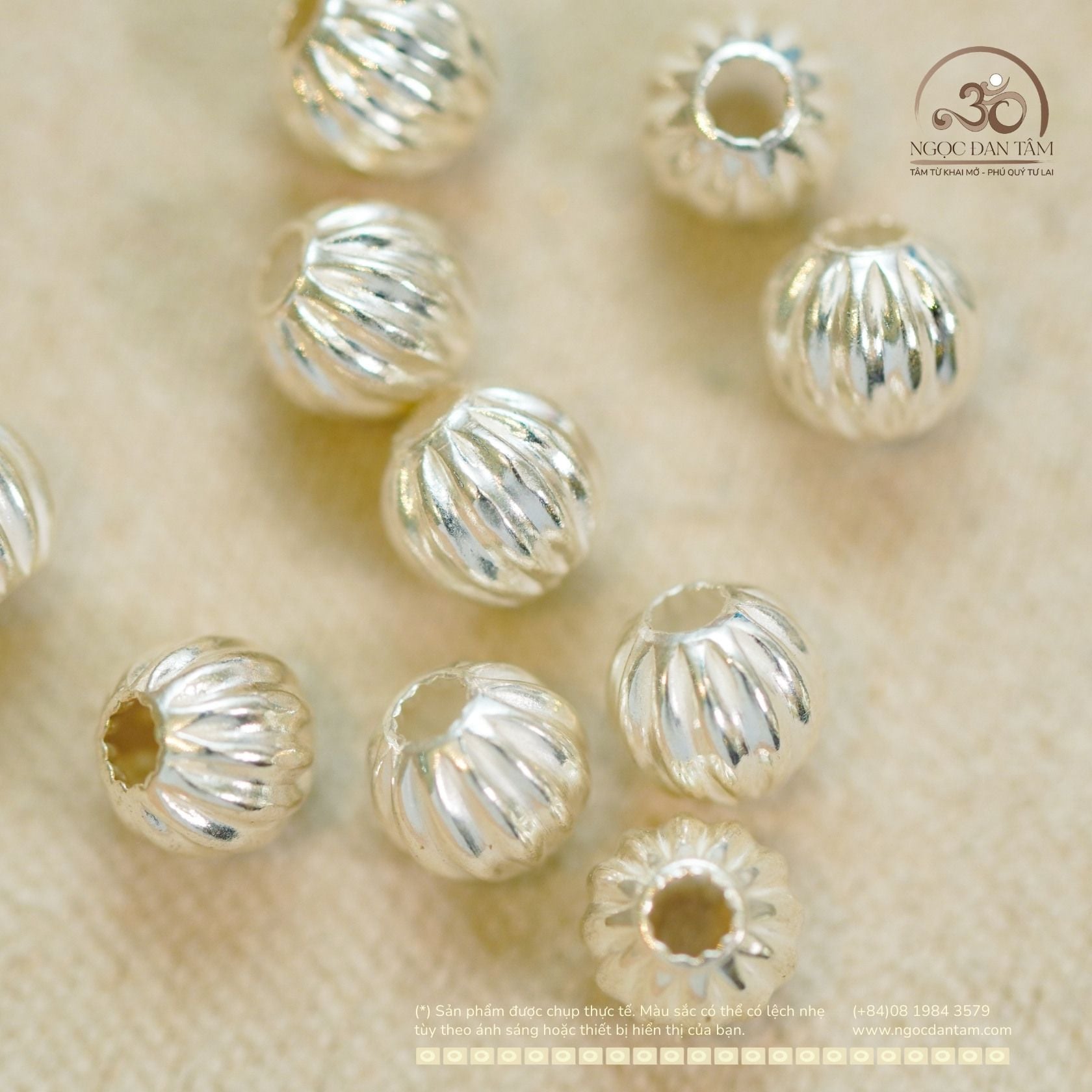  Charm Bạc Xoắn Lớn 5.05mm - Bạc Cao Cấp 