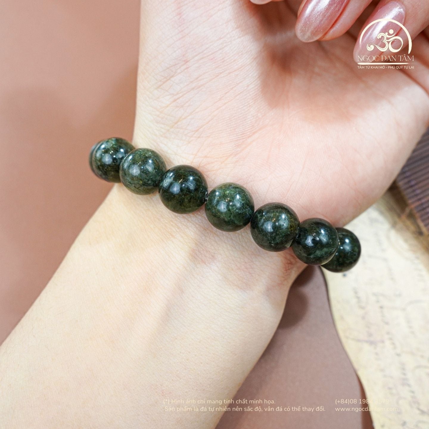  Vòng Tay Đá Thạch Anh Tóc Xanh 3A 11mm 