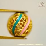  Charm Tròn 3 Màu 9.76mm - Kim Loại Mạ Vàng Cao Cấp 