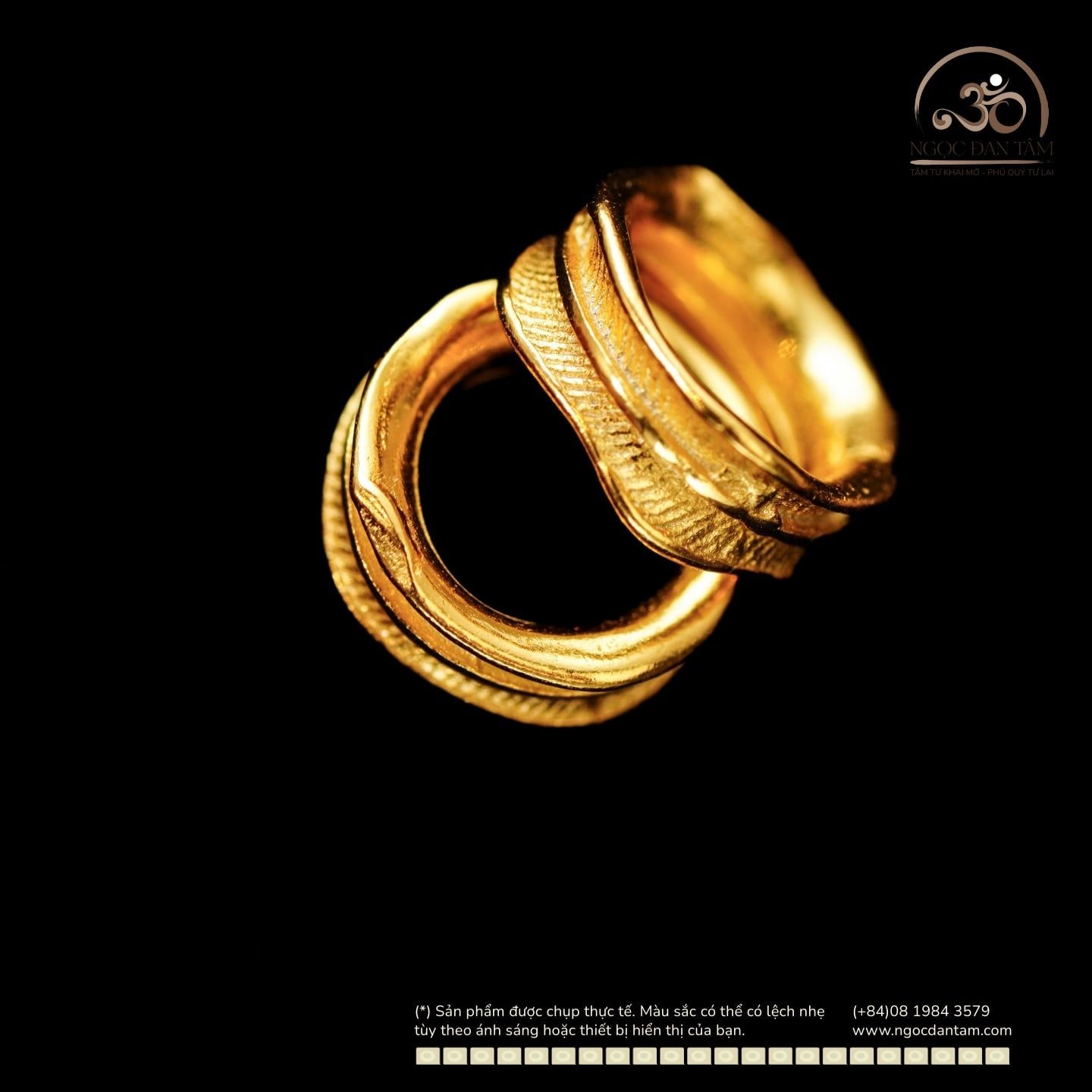  Charm Tròn Gân 6.60mm - Bạc 925 Mạ Vàng Cao Cấp 