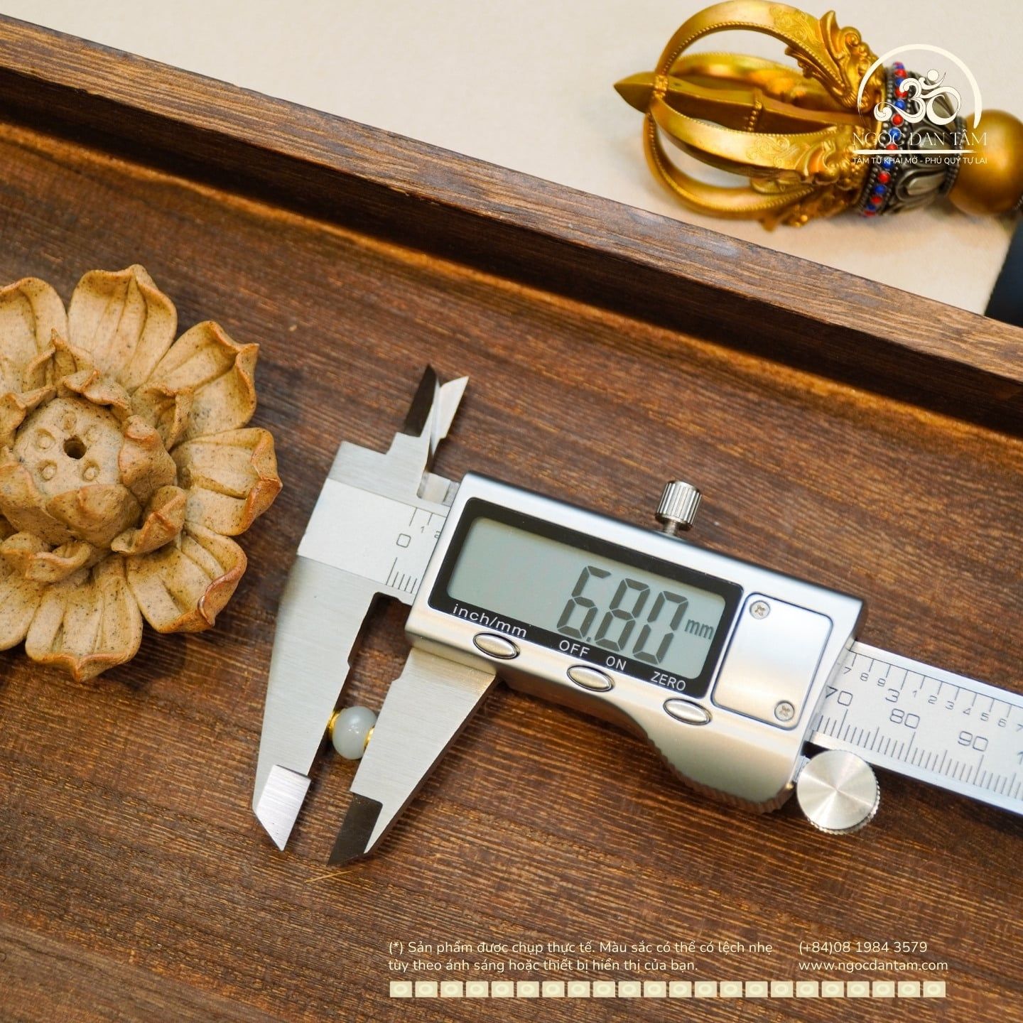  Charm Ngọc Đồng Tiền 6.08mm - Kim Loại Mạ Vàng Cao Cấp 