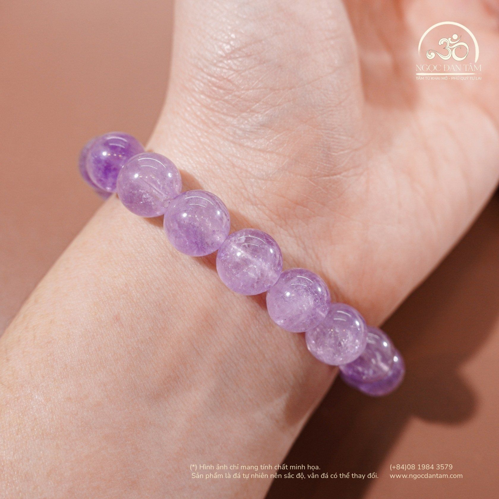  Vòng Tay Thạch Anh Tím Lavender 10mm 5A 