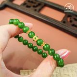  Vòng Tay Ngọc Bích Canada Phối Charm 8mm (5A.2) 