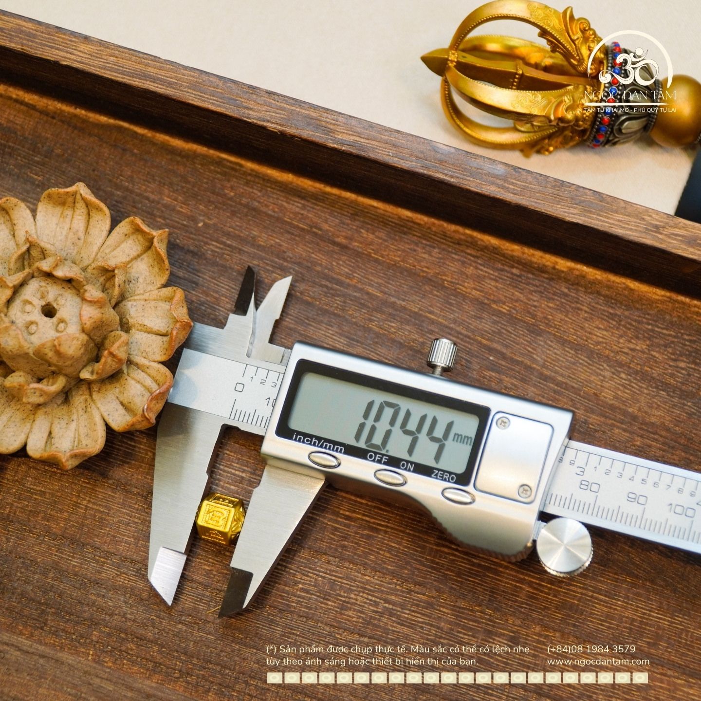  Charm Lục Giác Chú Om 10.44mm - Kim Loại Mạ Vàng Cao Cấp 