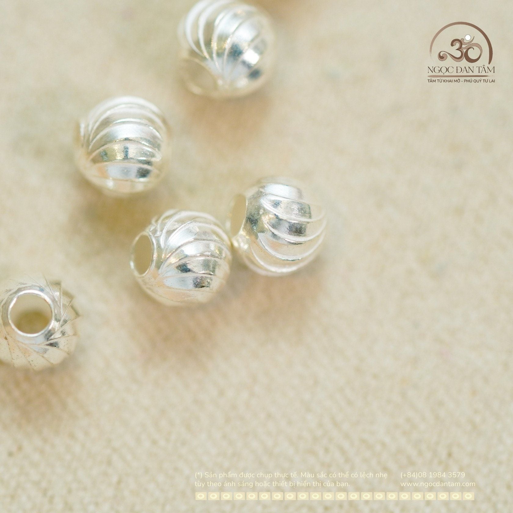  Charm Bi Bạc Xoắn Nhỏ 3.57mm - Bạc Cao Cấp 