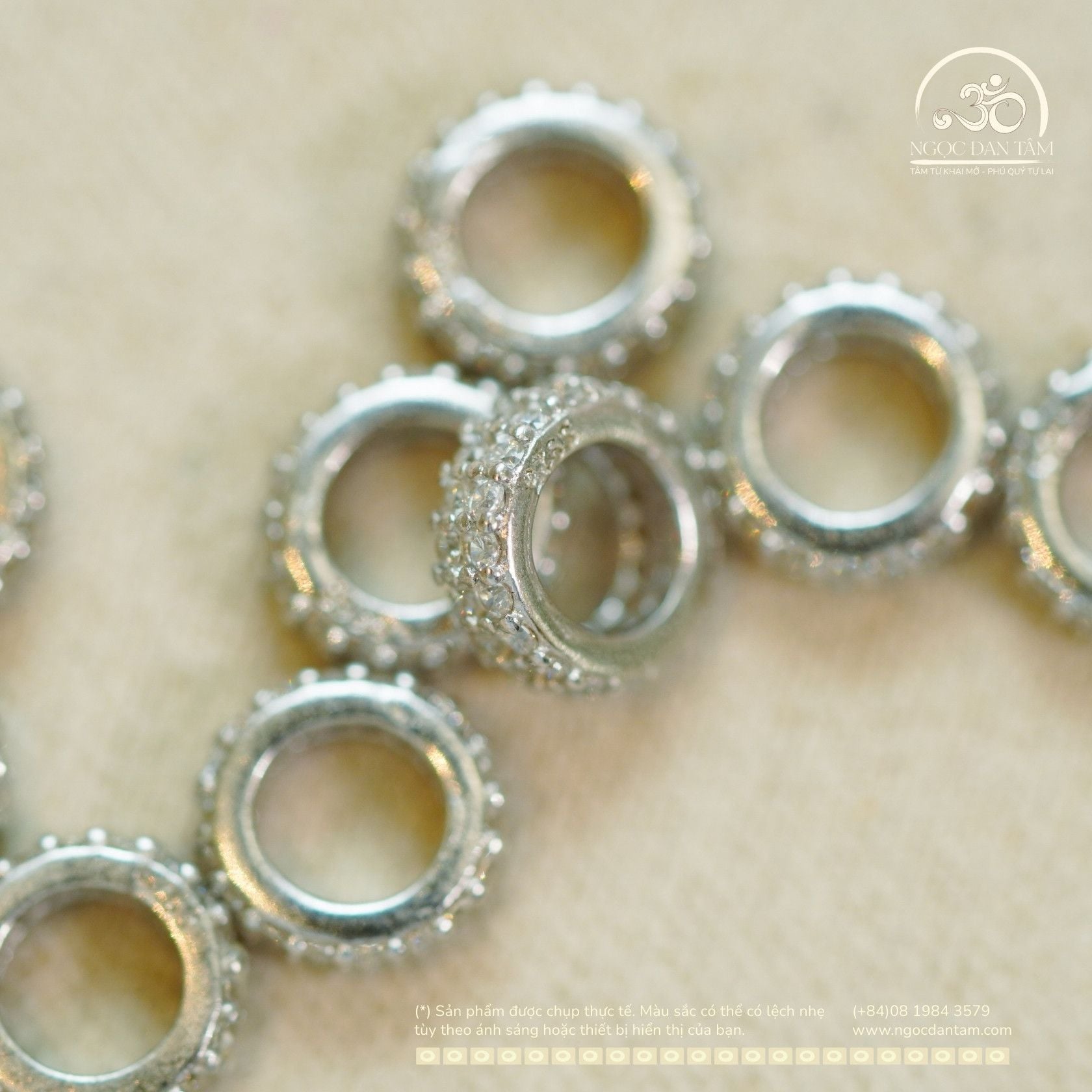  Charm Tròn Bạc 7mm - Bạc 925 Cao Cấp 