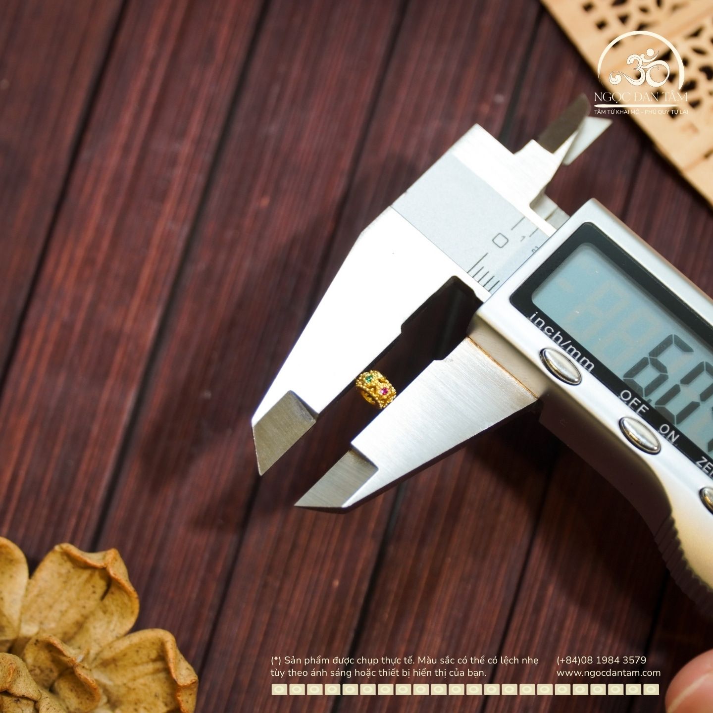  Charm Đệm Ren Đỏ Xanh Nhỏ - Kim Loại Mạ Vàng 