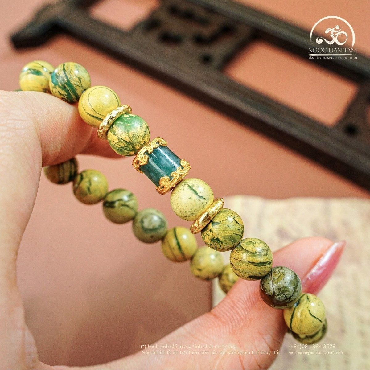 Vòng Tay Green Dragon Phối Charm Lu Thống 8mm 2A 