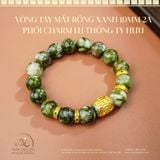  Vòng Tay Mắt Rồng Xanh Phối Charm Lu Thống Tỳ Hưu 10mm 2A 