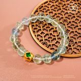  Vòng Tay Flourite Phối Charm Cắt Giác 10mm 2A 