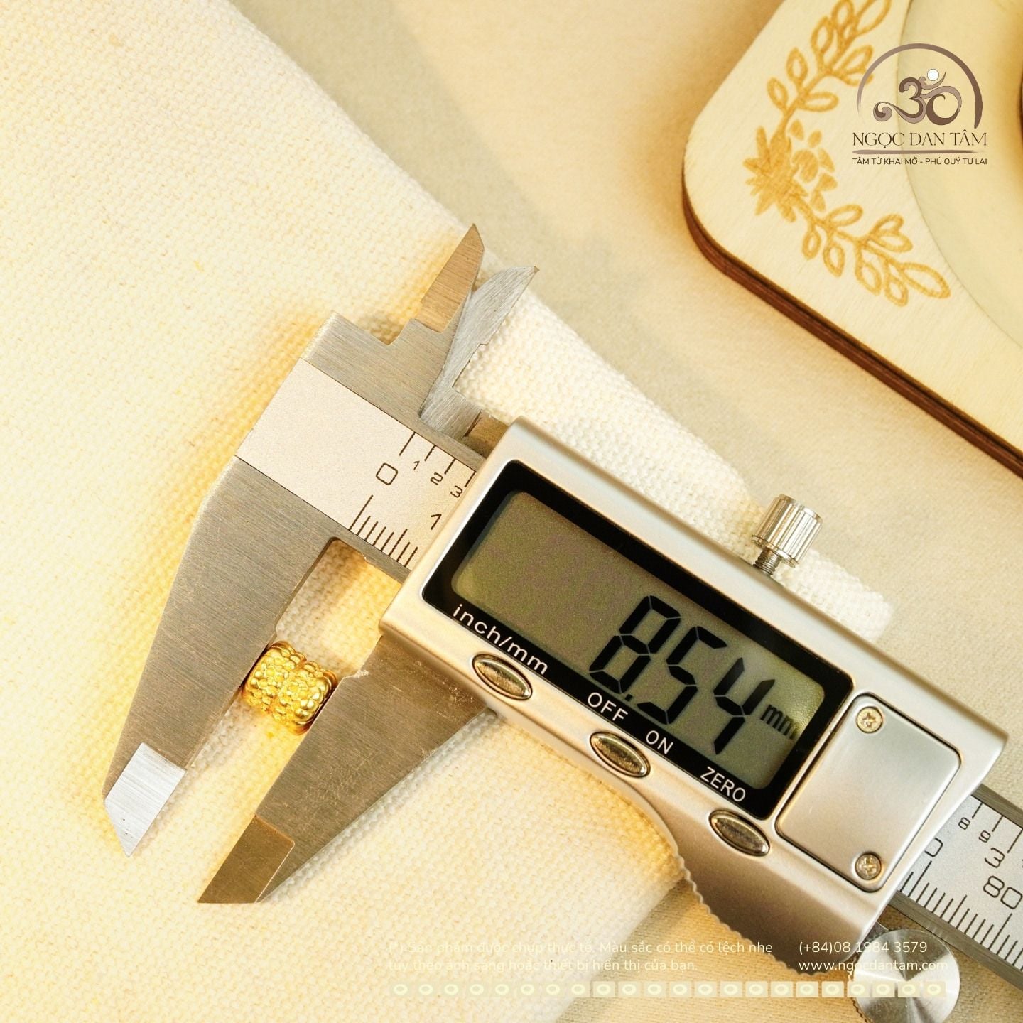  Charm Bánh Xe Đôi 8.5mm - Bạc 925 Mạ Vàng Cao Cấp 