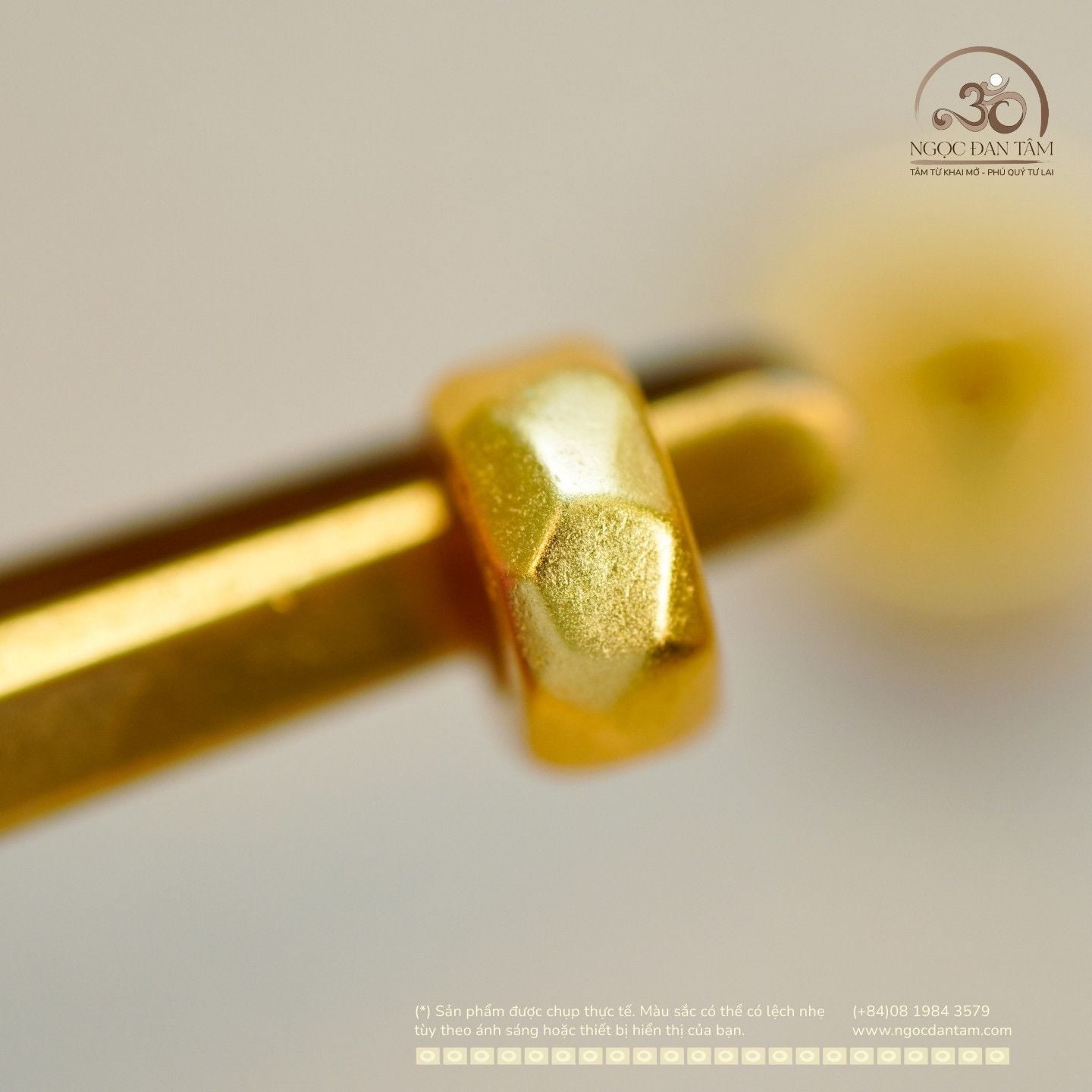  Charm Tròn Lục Giác 7mm - Bạc 925 Mạ Vàng Cao Cấp 