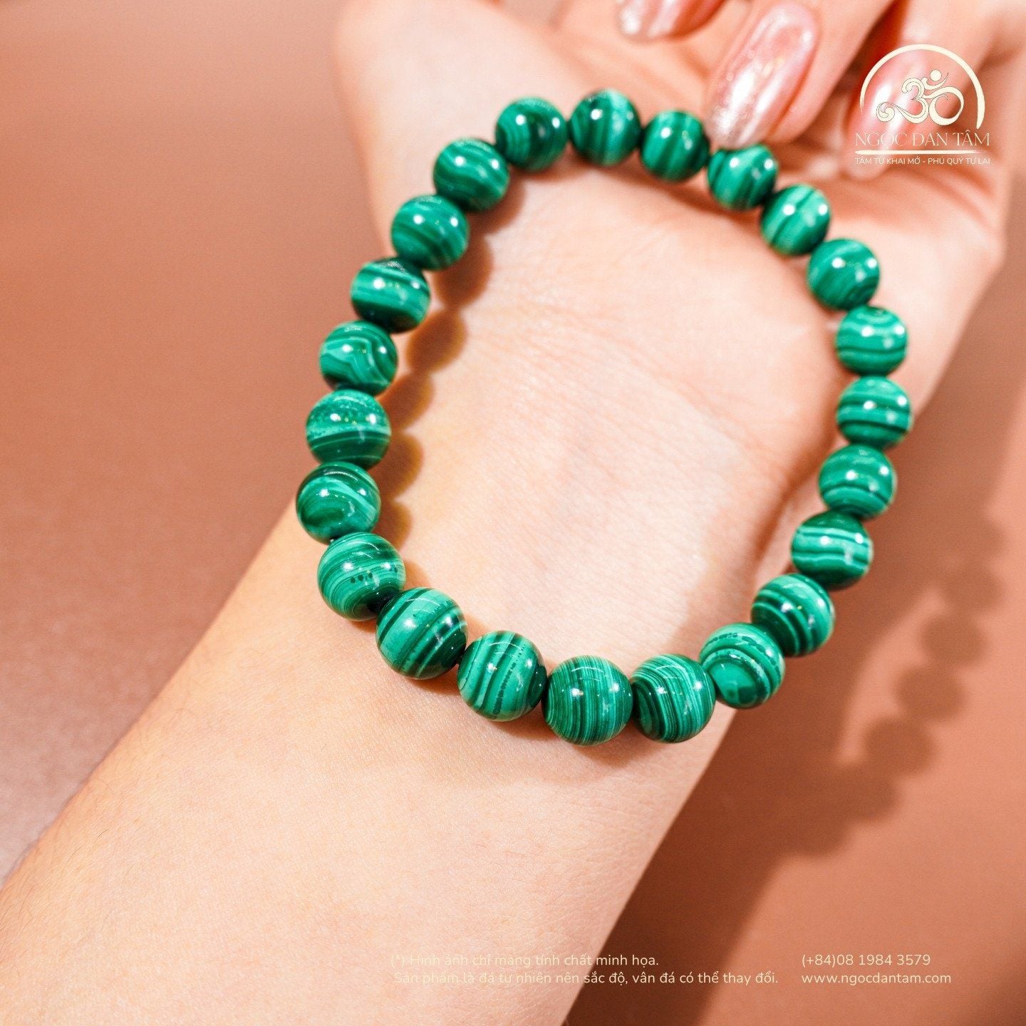  Vòng Tay Đá Khổng Tước 8mm 3A 