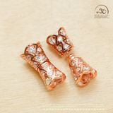  Charm Khóa Vòng Cổ Bạc 925 Mạ Vàng Trắng , Hồng Eo Thon Lấp Lánh 