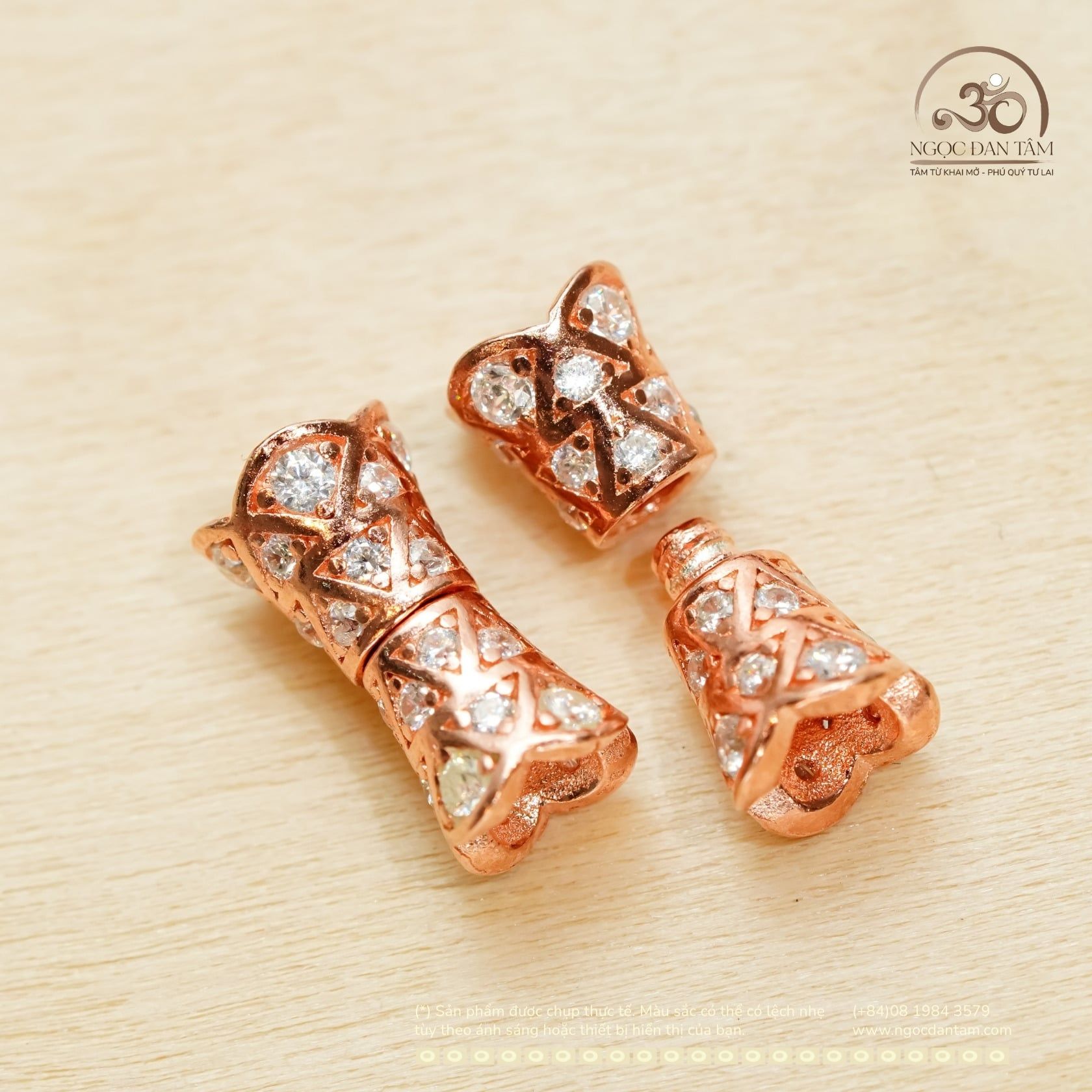  Charm Khóa Vòng Cổ Bạc 925 Mạ Vàng Trắng , Hồng Eo Thon Lấp Lánh 