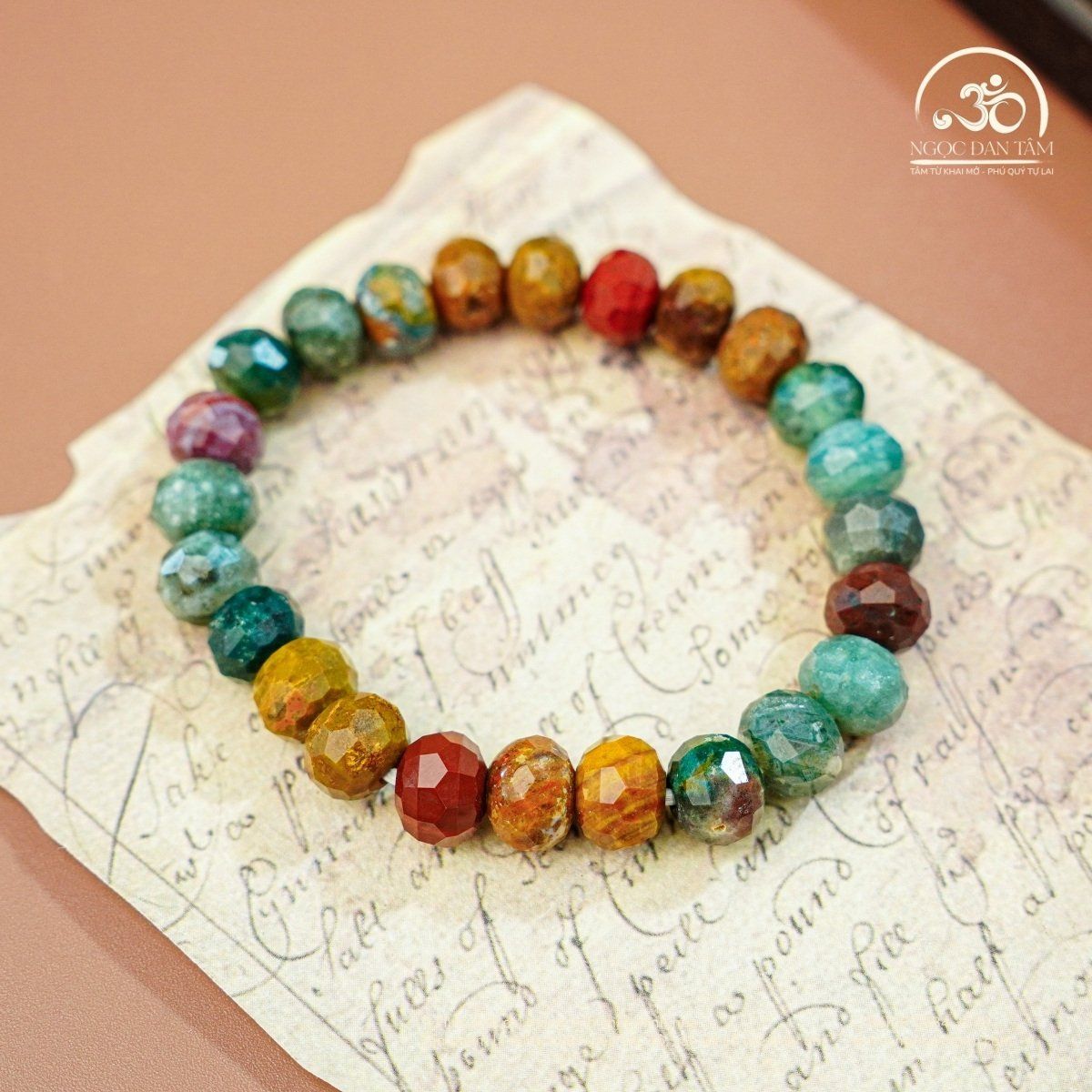  Vòng Tay Mã Não Rêu Thuôn 6x8mm 2A 