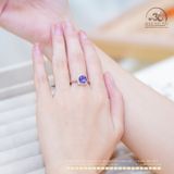  Nhẫn Bạc 925 Đính Đá Thạch Anh Tím 8mm 