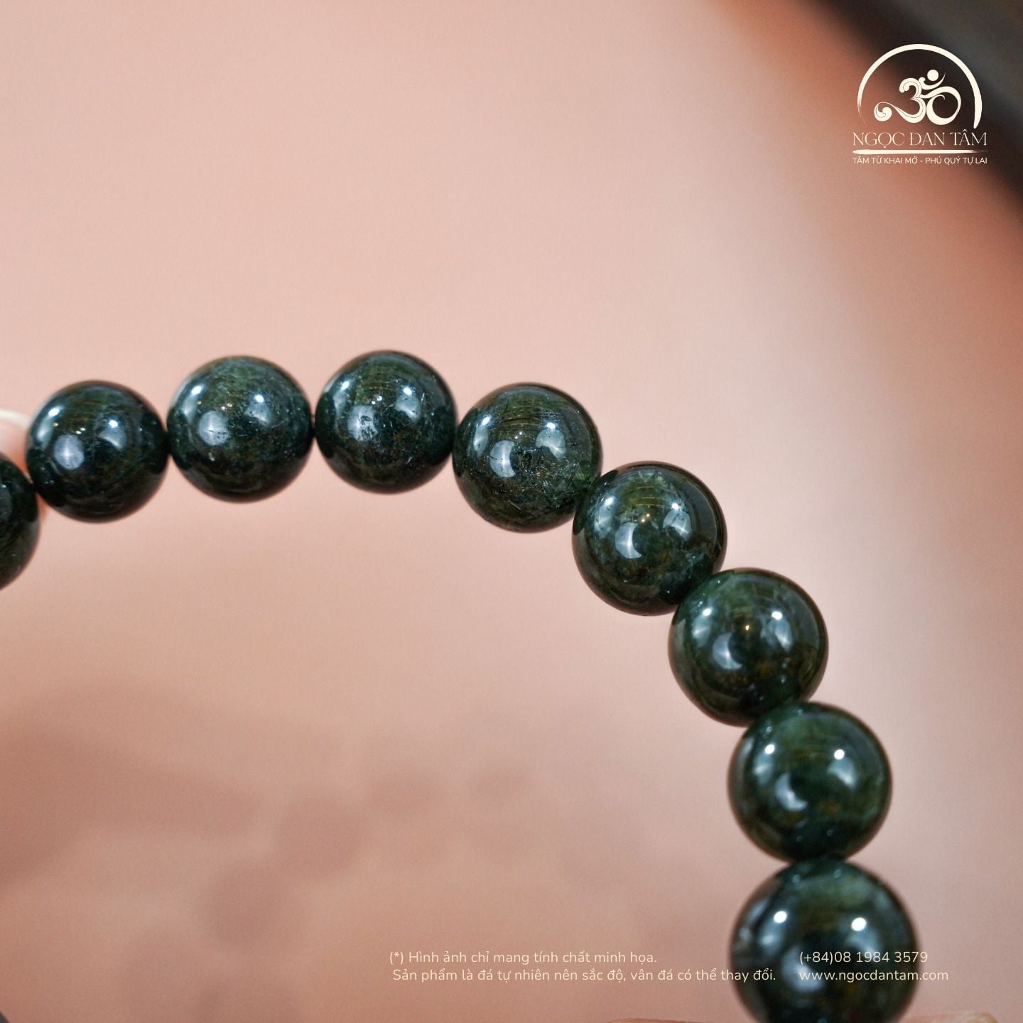  Vòng Tay Thạch Anh Tóc Xanh 3A 9mm 