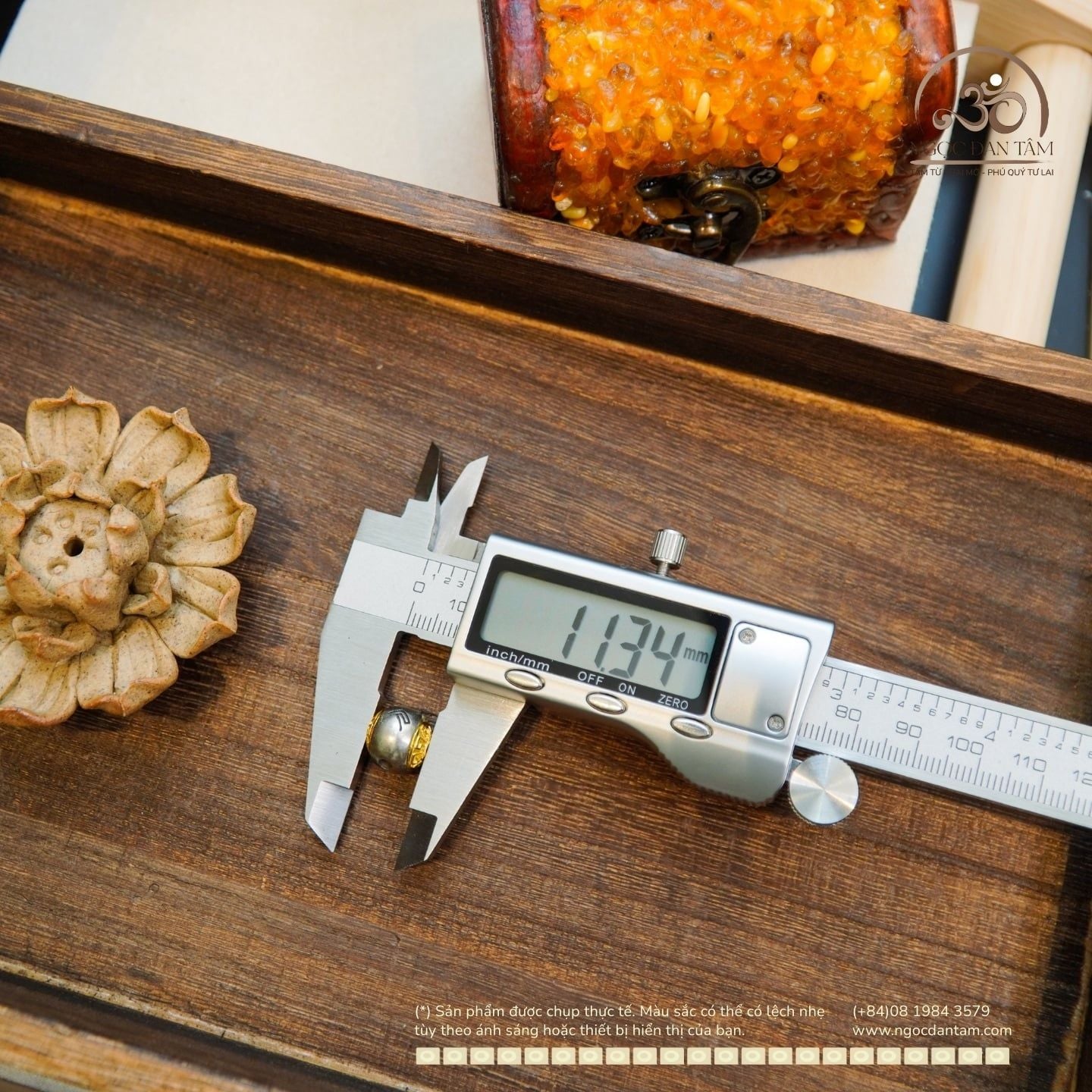  Charm Tròn Bạc 925 Mạ Vàng 11.34mm 