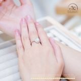  Nhẫn Bạc 925 Đính Đá Opal Trắng 6x8mm 