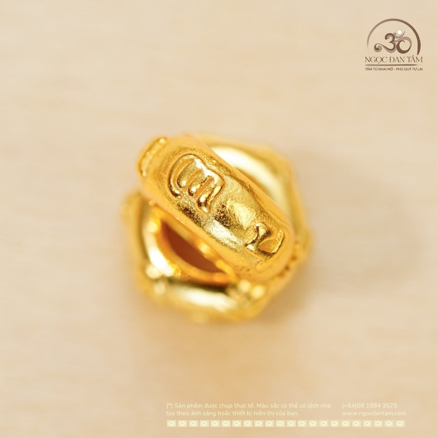  Charm Tròn Lục Tự 7.82mm - Bạc 925 Mạ Vàng Cao Cấp 
