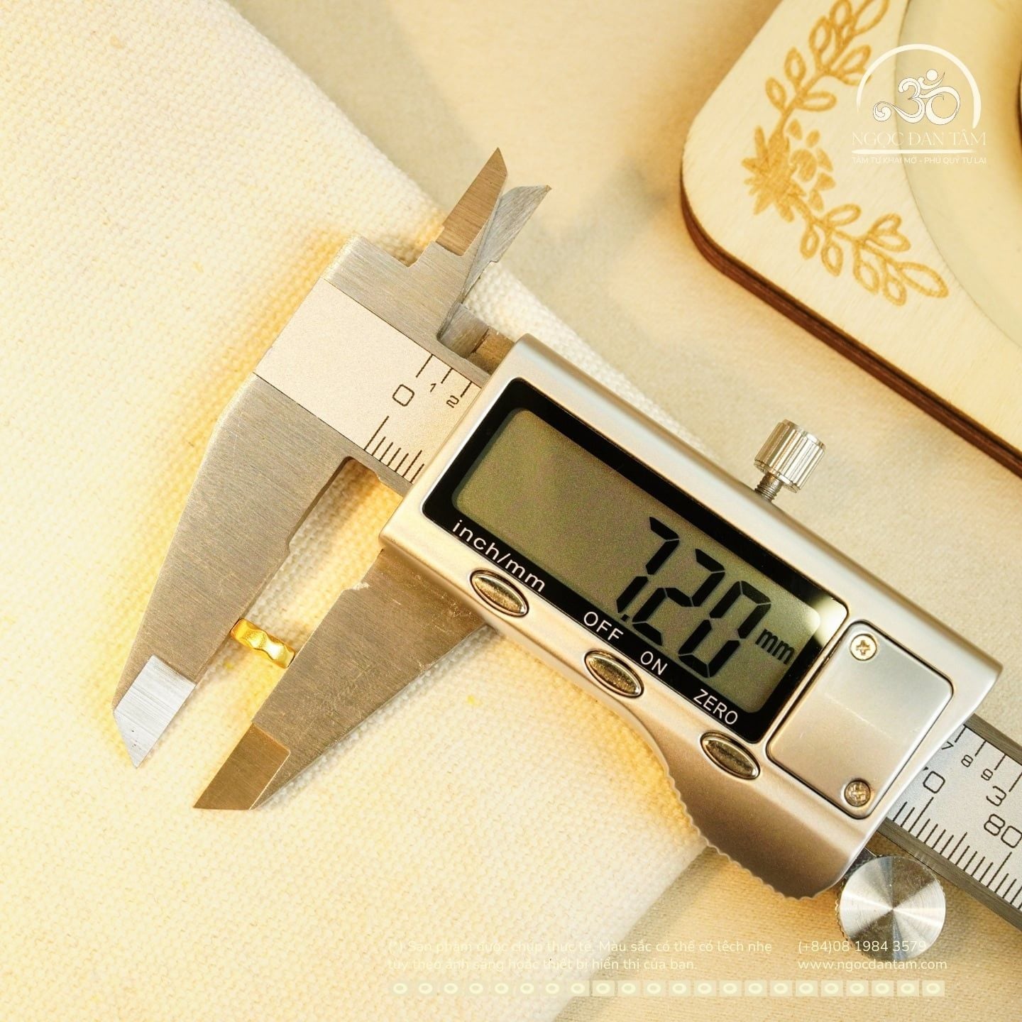  Charm Bánh Răng Hình Khối 7mm - Bạc 925 Mạ Vàng Cao Cấp 