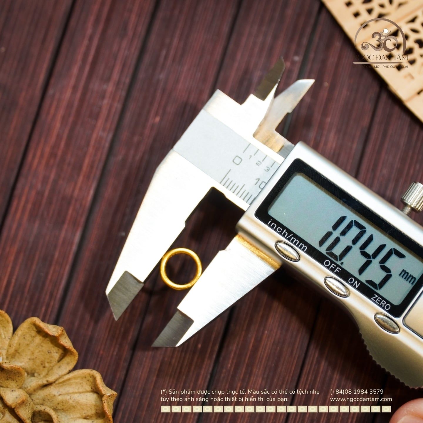  Charm Vòng Tròn 10mm - Bạc 925 Mạ Vàng 