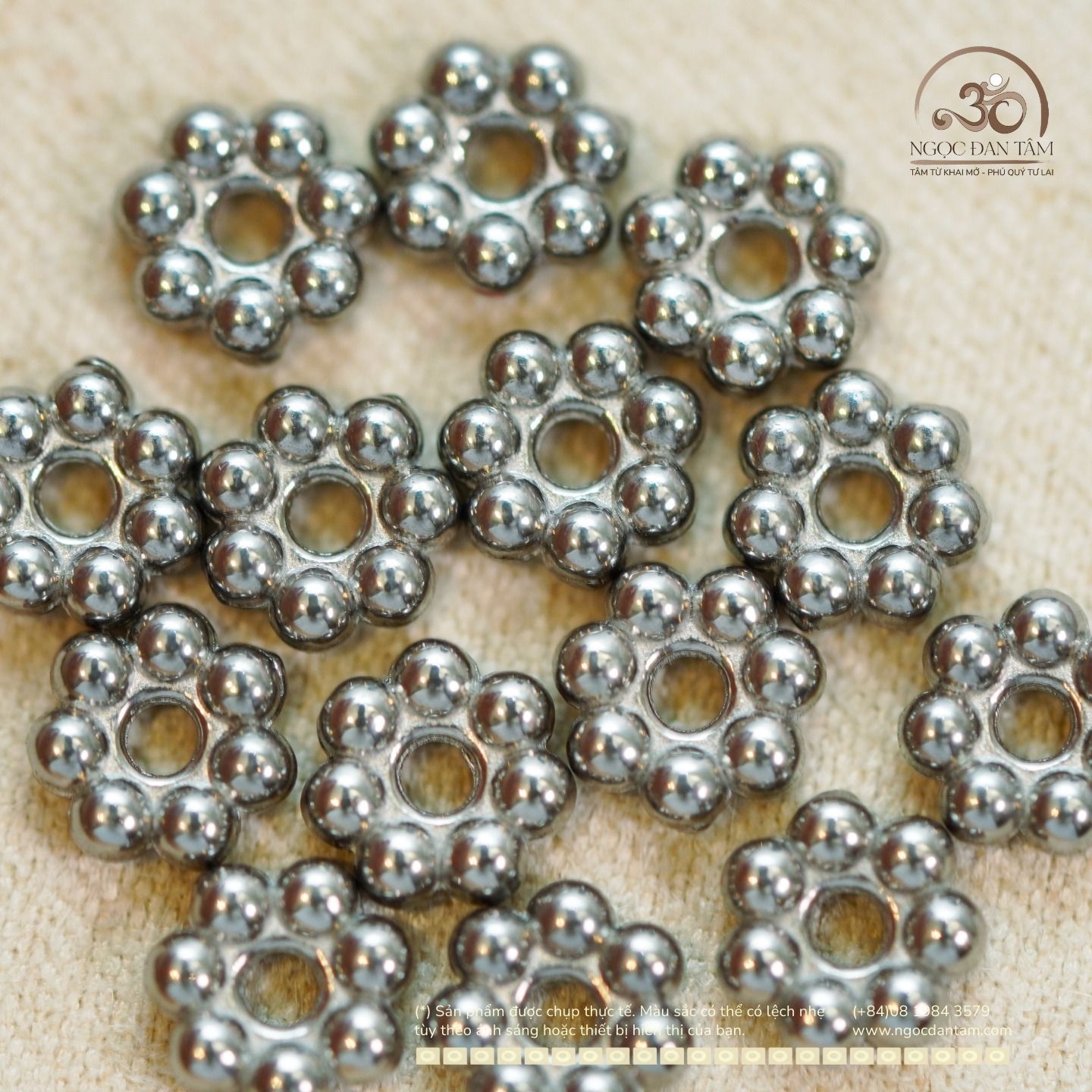  Charm Vòng Tròn Bi - Bạc Cao Cấp 