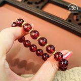 Vòng Tay Đá Garnet 10mm 5A Phối Charm 