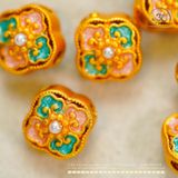  Charm Bướm Đính Ngọc Trai 9,08mm - Kim Loại Mạ Vàng Cao Cấp 