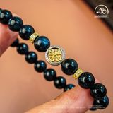  Vòng Tay Thạch Anh Mắt Chim Ưng 8mm 5A Phối Charm Bánh Xe Pháp Luân 