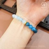  Vòng Tay Lưu Thủy (Aquamarine 7mm 3A & Apatite 8mm 2A) 