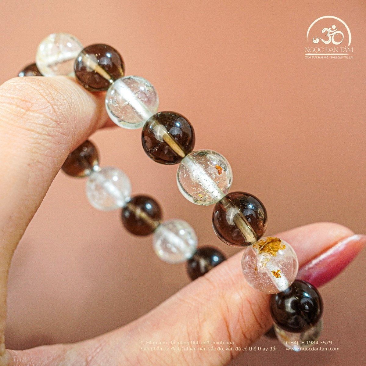  Vòng Tay Đá Thạch Anh Khói 10mm 2A Phối Đá Topaz 10mm 2A 