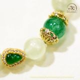  Vòng Tay Prehnite 8mm Phối Charm Hồ Lô 