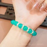  Vòng Tay Đá Amazonite 10mm 8A Phối Charm Cỏ 3 Lá 