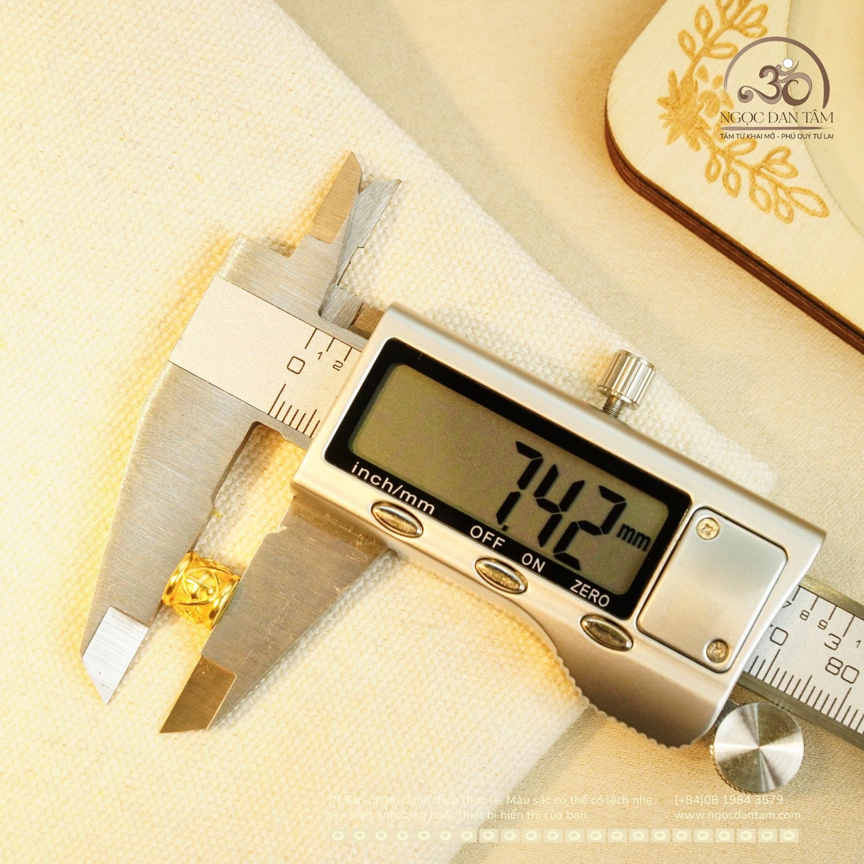  Charm Lu Thống Chữ Thập 7mm - Bạc 925 Mạ Vàng Cao Cấp 