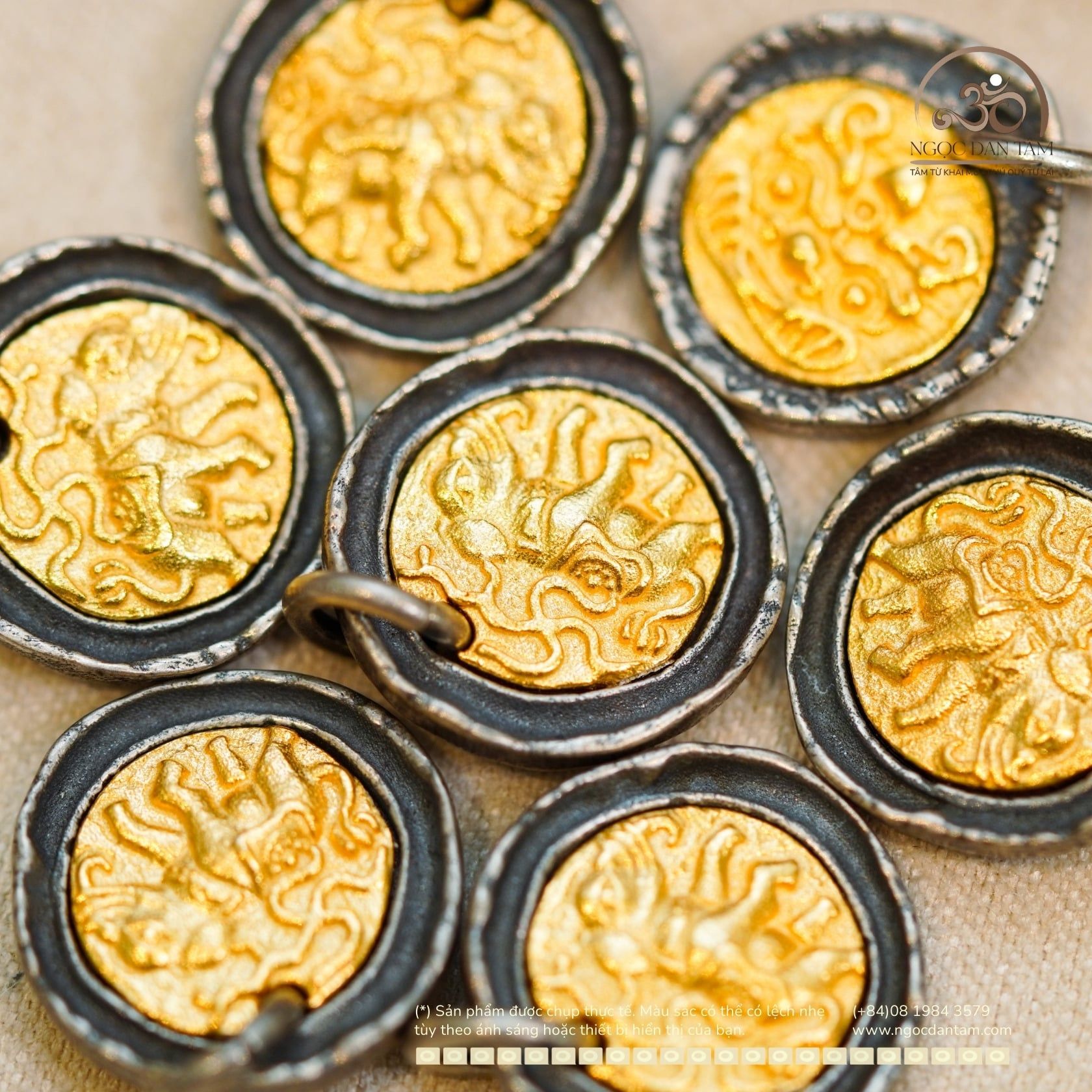  Charm Voi Thần 15,04mm - Bạc 925 Mạ Vàng Cao Cấp 